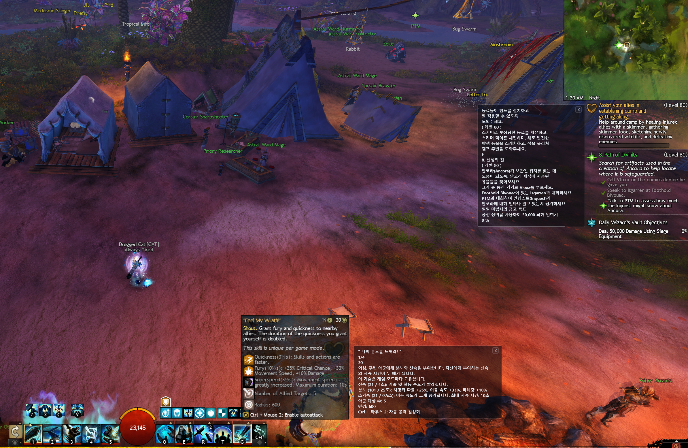 CatBridge OCR translating Guild Wars 2 screen text